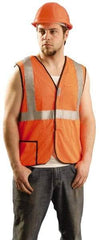 PRO-SAFE - Size 3XL High Visibility Orange Mesh Breakaway Vest - 49 to 52" Chest, ANSI 107-2004, Hook & Loop Closure, 2 Pockets, Polyester - Americas Industrial Supply