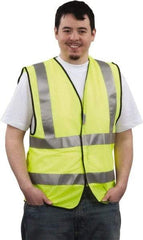 PRO-SAFE - Size 2XL High Visibility Yellow Mesh Breakaway Vest - 46 to 49" Chest, ANSI 107-2004, Hook & Loop Closure, 2 Pockets, Polyester - Americas Industrial Supply