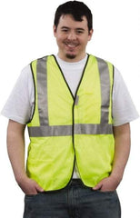 PRO-SAFE - Size XL High Visibility Yellow Mesh General Purpose Vest - 43 to 46" Chest, ANSI 107-2004, Hook & Loop Closure, Polyester - Americas Industrial Supply