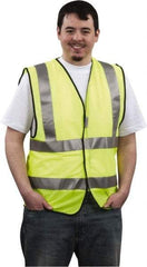 PRO-SAFE - Size 3XL High Visibility Yellow Mesh General Purpose Vest - 49 to 52" Chest, ANSI 107-2004, Hook & Loop Closure, Polyester - Americas Industrial Supply