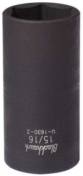 Blackhawk by Proto - 3/8" Drive 1" Deep Impact Socket - 6 Points, 2-9/16" OAL - Americas Industrial Supply