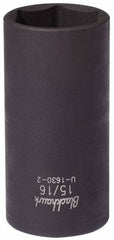 Blackhawk by Proto - 3/8" Drive 1" Deep Impact Socket - 6 Points, 2-9/16" OAL - Americas Industrial Supply