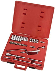 Proto - 33 Piece 3/8" Drive Full Polish Finish Deep Well Socket Set - 8, 12 Points, 1/4" to 3/4" Range, Inch Measurement Standard - Americas Industrial Supply