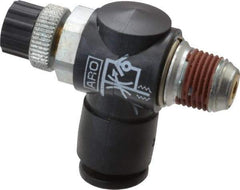 ARO/Ingersoll-Rand - 1/8" Male NPT x 1/4" Female NPT Right Angle Flow Control Valve - 0 to 150 psi & Brass Material - Americas Industrial Supply