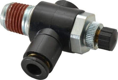 ARO/Ingersoll-Rand - 1/4" Male NPT x 1/4" Female NPT Right Angle Flow Control Valve - 0 to 150 psi & Brass Material - Americas Industrial Supply