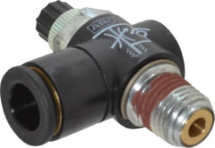 ARO/Ingersoll-Rand - 1/4" Male NPT x 3/8" Female NPT Right Angle Flow Control Valve - 0 to 150 psi & Brass Material - Americas Industrial Supply