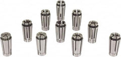 Lyndex - 19 Piece, 1.75mm to 10mm Capacity, Slim Chuck Collet Set - 0.0002" TIR, Increments of 0.5mm, Series SK10 - Exact Industrial Supply