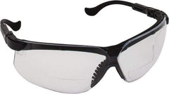 Uvex - +2, Clear Lenses, Scratch Resistant, Framed Magnifying Safety Glasses - UV Protection, Adjustable Temples, Black Polycarbonate Frame, ANSI Z87.1-2003 - Americas Industrial Supply