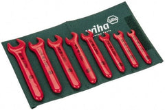 Wiha - 8 Piece, 5/16" to 3/4", Open End Wrench Set - Inch Measurement Standard, Insulated Finish, Comes in Roll Up Pouch - Americas Industrial Supply