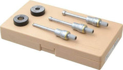 Mitutoyo - 6 Piece, 0.275 to 1/2", Carbide, TiN Coated, Hole Mechanical Inside Micrometer Set - 0.0001" Graduation, Ratchet Stop Thimble, Includes (2) Setting Rings, Extension & Fitted Plastic Case - Americas Industrial Supply