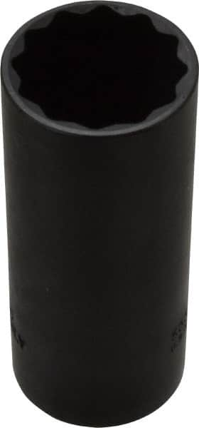 Proto - 1-1/16", 1/2" Drive, Deep Hand Socket - 12 Points, 3-1/4" OAL, Alloy Steel, Black Finish - Americas Industrial Supply