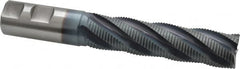 Hertel - 1" Diam, Fine Pitch, 4" LOC, 5 Flute Cobalt Roughing Square End Mill - TiCN Finish, 6-1/2" OAL, 1" Shank Diam, Single End, Centercutting, 30° Helix - Americas Industrial Supply