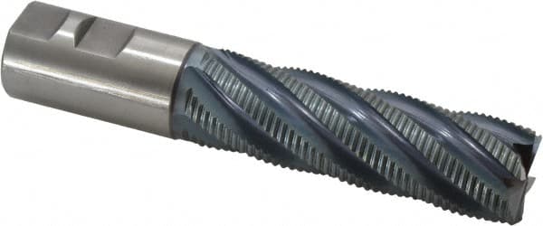 Hertel - 1-1/4" Diam, Fine Pitch, 4" LOC, 6 Flute Cobalt Roughing Square End Mill - TiCN Finish, 6-1/2" OAL, 1-1/4" Shank Diam, Single End, Centercutting, 30° Helix - Americas Industrial Supply