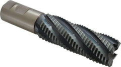 Hertel - 1-1/2" Diam, Coarse Pitch, 4" LOC, 6 Flute Cobalt Roughing Square End Mill - TiCN Finish, 6-1/2" OAL, 1-1/4" Shank Diam, Single End, 30° Helix - Americas Industrial Supply
