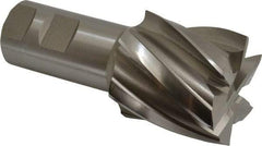 Hertel - 2", 2" LOC, 1-1/4" Shank Diam, 4-1/2" OAL, 6 Flute, Cobalt Square End Mill - Single End, Uncoated, Spiral Flute, 30° Helix, Centercutting, Right Hand Cut, Right Hand Flute - Americas Industrial Supply