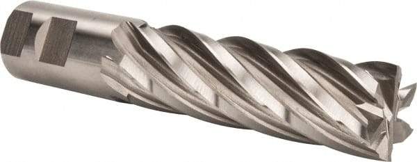Hertel - 1-1/4", 4" LOC, 1-1/4" Shank Diam, 6-1/2" OAL, 6 Flute, Cobalt Square End Mill - Single End, Uncoated, Spiral Flute, 30° Helix, Centercutting, Right Hand Cut, Right Hand Flute - Americas Industrial Supply
