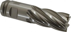 Hertel - 2", 4" LOC, 2" Shank Diam, 7-3/4" OAL, 6 Flute, Cobalt Square End Mill - Single End, Uncoated, Spiral Flute, 30° Helix, Centercutting, Right Hand Cut, Right Hand Flute - Americas Industrial Supply