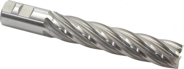 Hertel - 1-1/4", 6" LOC, 1-1/4" Shank Diam, 8-1/2" OAL, 6 Flute, Cobalt Square End Mill - Single End, Uncoated, Spiral Flute, 30° Helix, Centercutting, Right Hand Cut, Right Hand Flute - Americas Industrial Supply
