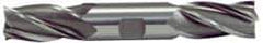 Hertel - 1/2", 1" LOC, 1/2" Shank Diam, 4-1/2" OAL, 4 Flute, High Speed Steel Square End Mill - Double End, TiCN Finish, Spiral Flute, 30° Helix, Centercutting, Right Hand Cut, Right Hand Flute - Americas Industrial Supply