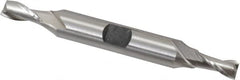 Hertel - 1/4", 1/2" LOC, 3/8" Shank Diam, 3-1/8" OAL, 2 Flute, Cobalt Square End Mill - Double End, Uncoated, Spiral Flute, 30° Helix, Centercutting, Right Hand Cut, Right Hand Flute - Americas Industrial Supply