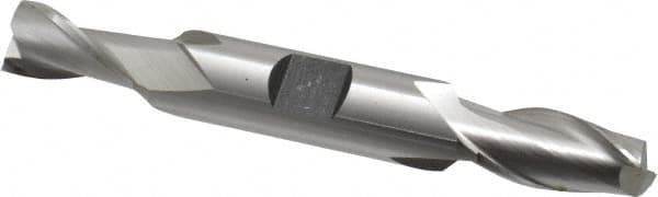 Hertel - 7/16", 13/16" LOC, 1/2" Shank Diam, 3-3/4" OAL, 2 Flute, Cobalt Square End Mill - Double End, Uncoated, Spiral Flute, 30° Helix, Centercutting, Right Hand Cut, Right Hand Flute - Americas Industrial Supply