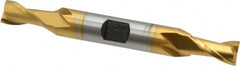 Hertel - 5/16", 9/16" LOC, 3/8" Shank Diam, 3-1/8" OAL, 2 Flute, Cobalt Square End Mill - Double End, TiN Finish, Spiral Flute, 30° Helix, Centercutting, Right Hand Cut, Right Hand Flute - Americas Industrial Supply