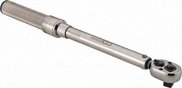CDI - 3/8" Drive Micrometer Torque Wrench - 4 N/m to 250 In/Lb Torque, 11-1/4" OAL, 0.12 N/m Graduation, Pear Head - Americas Industrial Supply