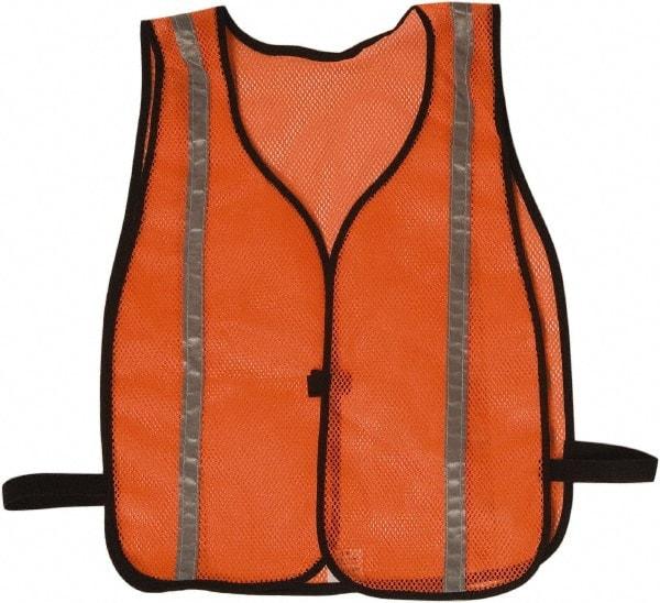 NMC - One Size Fits Most High Visibility Orange Mesh General Purpose Vest - Hook & Loop Closure, Polyester - Americas Industrial Supply