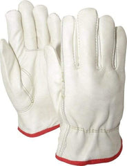MCR Safety - Size S Grain Cowhide Work Gloves - For Work & Driver, Uncoated, Slip-On Cuff, Brown, Paired - Americas Industrial Supply