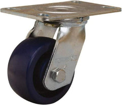 Hamilton - 4" Diam x 2" Wide x 5-5/8" OAH Top Plate Mount Swivel Caster - Polyurethane, 750 Lb Capacity, Sealed Precision Ball Bearing, 4-1/2 x 6-1/4" Plate - Americas Industrial Supply