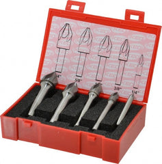 Keo - 5 Piece, 1/4 to 3/4" Head Diam, 60° Included Angle, Single End Countersink Set - Americas Industrial Supply