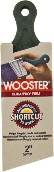 Wooster Brush - 2" Angled Nylon/Polyester Sash Brush - 2-7/16" Bristle Length, 4.88" Plastic Short Handle - Americas Industrial Supply