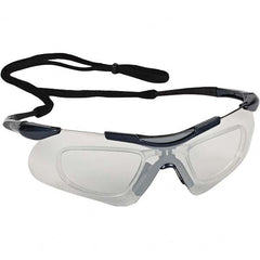 KleenGuard - Indoor/Outdoor Lenses, Frameless Safety Glasses - Anti-Fog, Scratch Resistant, Metallic Blue Nylon Frame, Size Universal, Wrap Around - Americas Industrial Supply