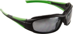 3M - Silver Lenses, Framed Safety Glasses - Scratch Resistant, Black/Green Frame, Size Universal, Wrap Around - Americas Industrial Supply