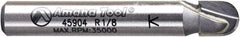 Amana Tool - 1/4" Cut Diam, 1/4" Length of Cut, 2 Flute Core Box Edge Profile Router Bit - Carbide-Tipped, 1/4" Shank Diam, 1-5/8" OAL, Uncoated - Americas Industrial Supply