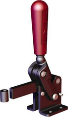 De-Sta-Co - 1,574 Lb Holding Capacity, Vertical Handle, Manual Hold Down Toggle Clamp - 90° Handle Movement, 120° Bar Opening, Solid Bar, Flanged Base, Oxide Finish, Forged Alloy Steel - Americas Industrial Supply