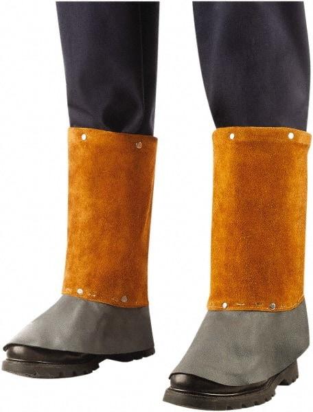 Steiner - Men's 6 General Purpose Spats - 11" High, Plain Toe, Leather Upper, Brown, Steel Spring Frame - Americas Industrial Supply