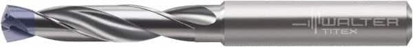 Walter-Titex - 4.2mm 140° Spiral Flute Solid Carbide Screw Machine Drill Bit - Tinal Finish, Right Hand Cut, 24mm Flute Length, 66mm OAL, X-treme Inox Point, Straight Shank, Through Coolant - Americas Industrial Supply