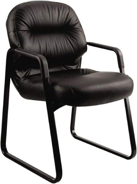 Hon - 36" High Guest Chair - 31" Wide x 35-3/4" Deep, Leather, Memory Foam Seat, Black - Americas Industrial Supply