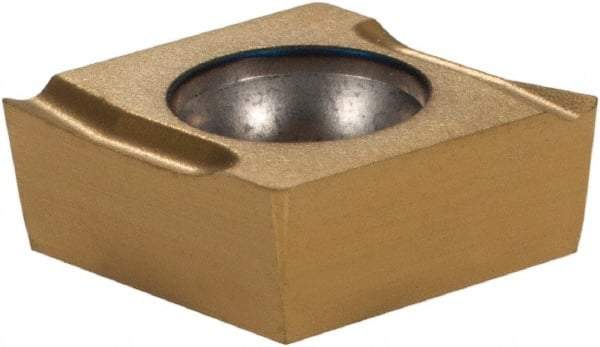 Seco - CCGT32.51 UX Grade CP500 Carbide Turning Insert - TiAlN/TiN Finish, 80° Diamond, 3/8" Inscr Circle, 5/32" Thick, 1/64" Corner Radius - Americas Industrial Supply