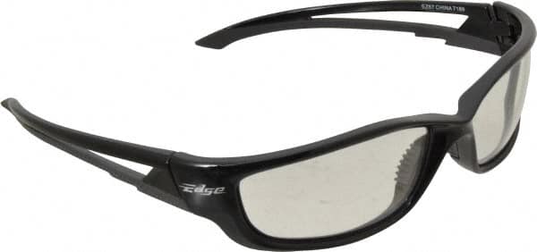 Edge Eyewear - Clear Lenses, Framed Safety Glasses - Scratch Resistant, Black Nylon TR90 Frame, Size Universal, Wrap Around - Americas Industrial Supply
