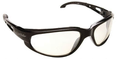 Edge Eyewear - Indoor/Outdoor Mirror Lenses, Framed Safety Glasses - Scratch Resistant, Black Nylon TR90 Frame, Size Universal, Wrap Around - Americas Industrial Supply