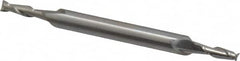 Cleveland - 7/64", 21/64" LOC, 3/16" Shank Diam, 2-1/4" OAL, 2 Flute, High Speed Steel Square End Mill - Double End, Uncoated, Spiral Flute, 30° Helix, Centercutting, Right Hand Cut, Right Hand Flute, Series HMD-2 - Americas Industrial Supply