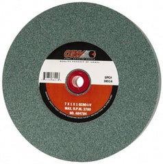 Camel Grinding Wheels - 80 Grit Silicon Carbide Bench & Pedestal Grinding Wheel - 7" Diam x 1" Hole x 1" Thick, 3760 Max RPM, I Hardness, Medium Grade , Vitrified Bond - Americas Industrial Supply