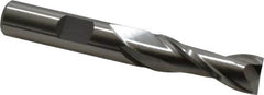 Cleveland - 25/64", 13/16" LOC, 3/8" Shank Diam, 2-11/16" OAL, 2 Flute, Cobalt Square End Mill - Single End, Uncoated, Spiral Flute, 30° Helix, Centercutting, Right Hand Cut, Right Hand Flute, Series HGC-2 - Americas Industrial Supply