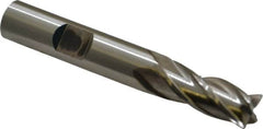 Cleveland - 11/32", 3/4" LOC, 3/8" Shank Diam, 2-1/2" OAL, 4 Flute, High Speed Steel Square End Mill - Single End, Uncoated, Spiral Flute, 30° Helix, Centercutting, Right Hand Cut, Right Hand Flute, Series HG-4C - Americas Industrial Supply