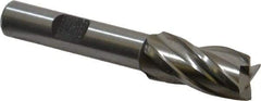 Cleveland - 1/2", 1" LOC, 3/8" Shank Diam, 2-11/16" OAL, 4 Flute, High Speed Steel Square End Mill - Single End, Uncoated, Spiral Flute, 30° Helix, Centercutting, Right Hand Cut, Right Hand Flute, Series HG-4C - Americas Industrial Supply