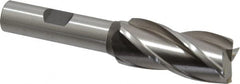 Cleveland - 3/4", 1-5/8" LOC, 1/2" Shank Diam, 3-5/8" OAL, 4 Flute, High Speed Steel Square End Mill - Single End, Uncoated, Spiral Flute, 30° Helix, Centercutting, Right Hand Cut, Right Hand Flute, Series HG-4C - Americas Industrial Supply