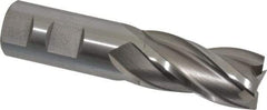 Cleveland - 1", 2" LOC, 1" Shank Diam, 4-1/2" OAL, 4 Flute, High Speed Steel Square End Mill - Single End, Uncoated, Spiral Flute, 30° Helix, Centercutting, Right Hand Cut, Right Hand Flute, Series HG-4C - Americas Industrial Supply