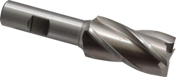 Cleveland - 1", 1-7/8" LOC, 5/8" Shank Diam, 4" OAL, 4 Flute, High Speed Steel Square End Mill - Single End, Uncoated, Spiral Flute, 30° Helix, Centercutting, Right Hand Cut, Right Hand Flute, Series HG-4C - Americas Industrial Supply